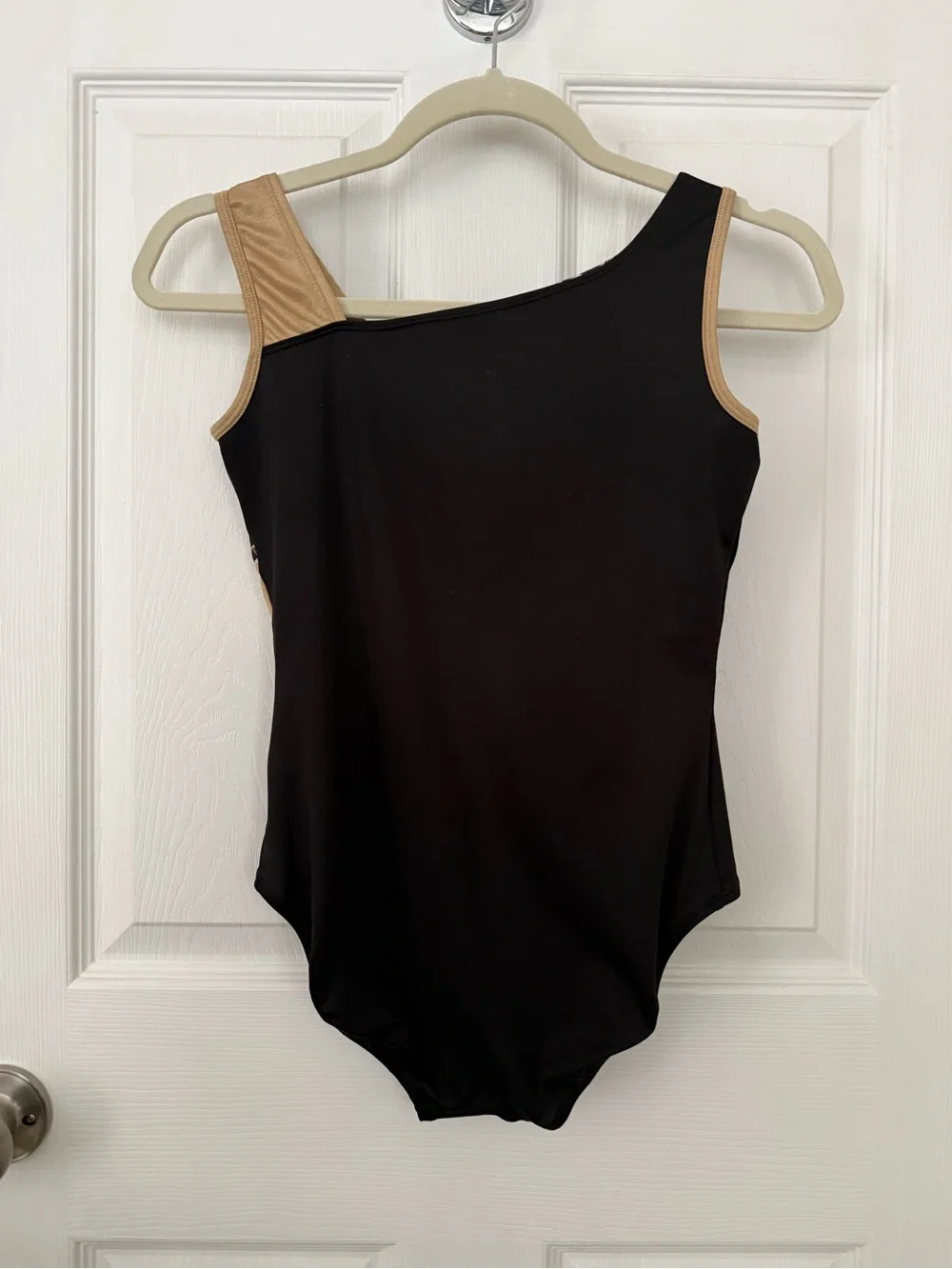 Justice Active Girls Gymnastics Dance Leotard Black Gold Silver Size 16